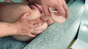 Russian Tinder Milf Stretches Ass With Dildo