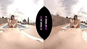 vr latina neighbor craving outdoor pool action pov