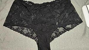 I Cum On My Best Friend's Black Lace Panties