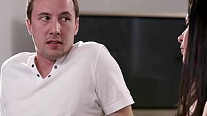 Mature woman enjoys taboo licking in tight lingerie setting