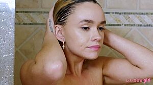 hey, did that cute blonde just shower all sexy?  