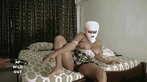 Fat amateur fucks pussy with big dildo doggystyle