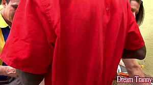 Amanda Ferraz indulges in a feast with two companions