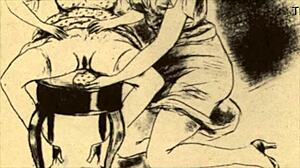 Винтажное эротическое искусство оживляет горячие фантазии в деталях