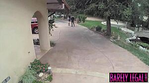 Facialized teen spreads her skinny legs for huge cock.