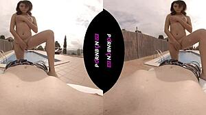 vr latina neighbor craving outdoor pool action pov