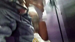 Latina gets aroused in mall shopping center part two