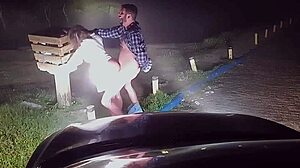 the white lady at the crossroads gets clubbed and falls, showing her natural tits and big ass in this homemade fantasy