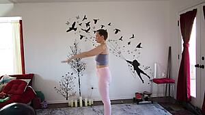 Yoga lesson 371 with mature brunette girlfriend