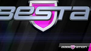 British Lesbians Amanda And Angel Lick Natural Tits In Fetish Boots