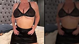 Sophie Dee's huge boobs get a solo vibrator session