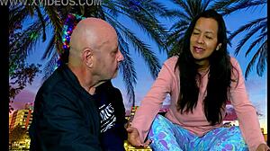 Dreaming of cumming white Christmas with Agarabas and Olpr in outdoor public voyeur close-up