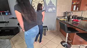 Two Kinky Piss Whores Desperately Wet Blue Jeans With Pee