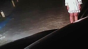 the white lady at the crossroads gets clubbed and falls, showing her natural tits and big ass in this homemade fantasy