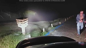 the white lady at the crossroads gets clubbed and falls, showing her natural tits and big ass in this homemade fantasy