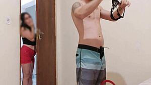 hey, why's this hot milf stepmom so turned on after catching stepson sniffing her panties?