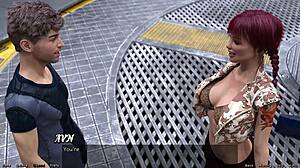 Stranded in Space 18: Flirting with Half-Robot Girl in Revealing Outfit, Big Tits Tease Cock