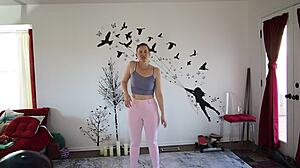 Yoga lesson 371 with mature brunette girlfriend