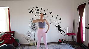 Yoga lesson 371 with mature brunette girlfriend