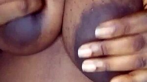 British chubby babe spreads ass while masturbating breasts intensely