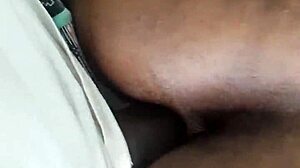 lesbian ebony amateurs bathe together, get wet with strapon in homemade fun