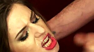 wacky beauty gets sperm load on her face swallowing all the load