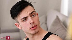 slim4k teen babe gets hot cum on her pretty face?