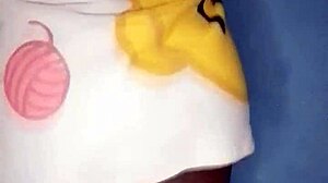 British chubby babe spreads ass while masturbating breasts intensely