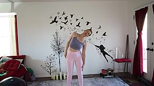 Yoga lesson 371 with mature brunette girlfriend