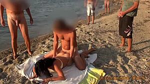 cumshot party on hotel beach, free fucks for all