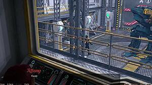 Stranded in Space 18: Flirting with Half-Robot Girl in Revealing Outfit, Big Tits Tease Cock