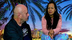 Dreaming of cumming white Christmas with Agarabas and Olpr in outdoor public voyeur close-up