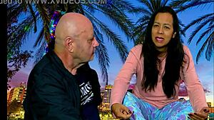 Dreaming of cumming white Christmas with Agarabas and Olpr in outdoor public voyeur close-up