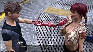 Stranded in Space 18: Flirting with Half-Robot Girl in Revealing Outfit, Big Tits Tease Cock