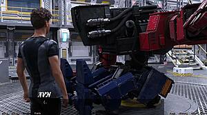 Stranded in Space 18: Flirting with Half-Robot Girl in Revealing Outfit, Big Tits Tease Cock