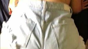 real amateur 18 year old girl getting her perfect ass fucked in doggystyle position, bent over