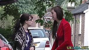 Stockings British Blowing in Classy Threesome with Milf and Teen