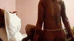 Sexy ebony step mom in steamy preview scene.