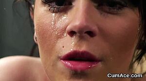 spicy model sucks cum?