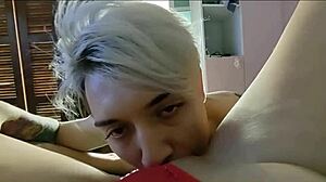 petite 18+ amateur with shaved pussy gets creampie after blowjob and greek kiss