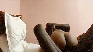 Sexy ebony step mom in steamy preview scene.