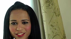 Small titted latina tranny loves anal play!