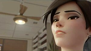 tracer pounds guy in rough hentai action