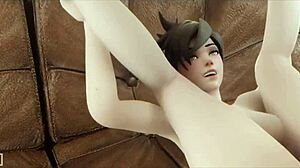 tracer pounds guy in rough hentai action