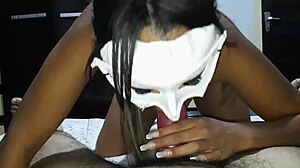 Teen deepthroats big cock and swallows cum