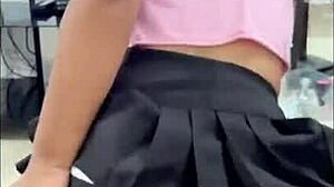 Cute universitaria seduces classmate with intense cowgirl ride