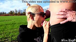 adorable cutie in field with companion