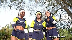 Jogger Besties Share Stranger's Monster Cock in Group Pussy Action