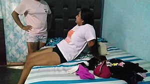 Latina Discovers Stepmother Touching Tits And Helps With Pussy Licking