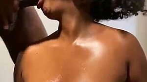 bbw battles huge black cock in oiled action